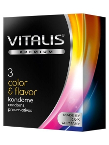 Вкусные презервативы "Vitalis" Color & Flavor цветные и ароматизированные